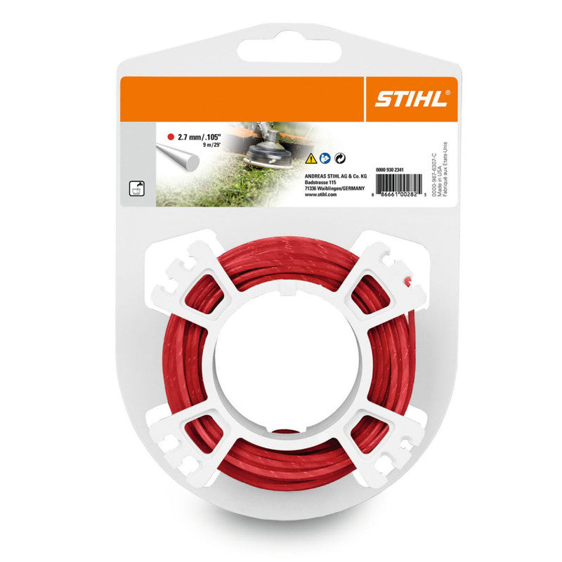 STIHL 0000 930 2341 2.7mm Round Mowing Nylon Line - Red