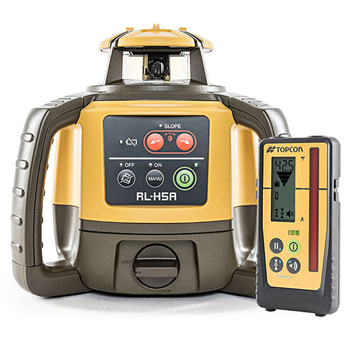 Topcon Rotating Laser Level Red Beam Manual-single-grade Rechargeable RL-H5ARB + LS100D 1021200-10 - Betontools Australia