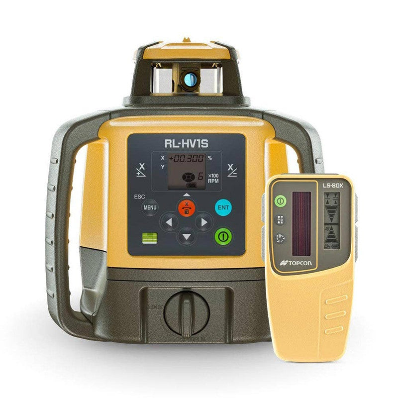 Topcon RL-HV1S Single Grade Rotating Laser with Rechargeable Battery & LS-100D Receiver