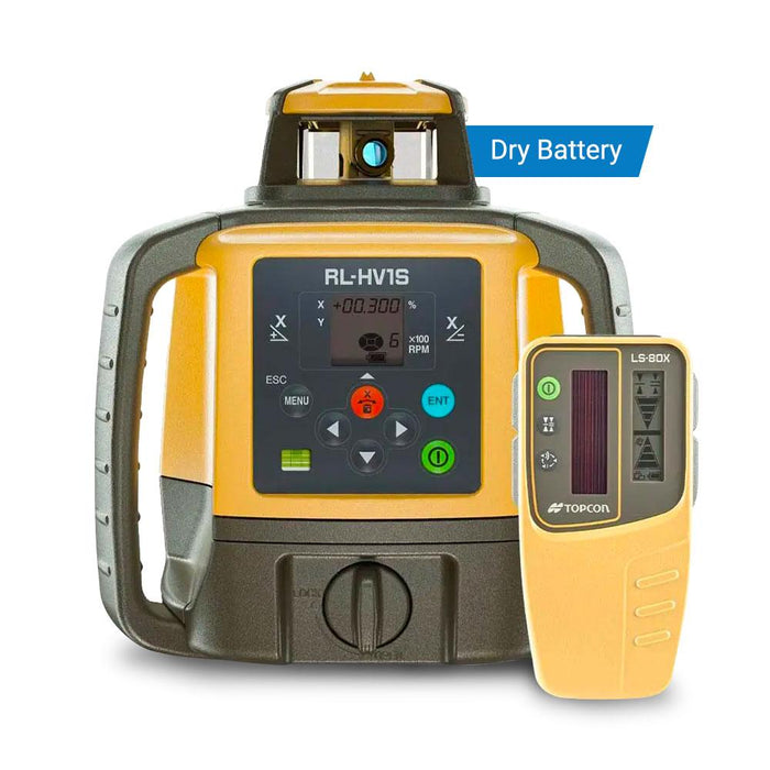 Topcon RL-HV1S Single Grade Rotating Laser with Dry Battery & LS-80X Receiver
