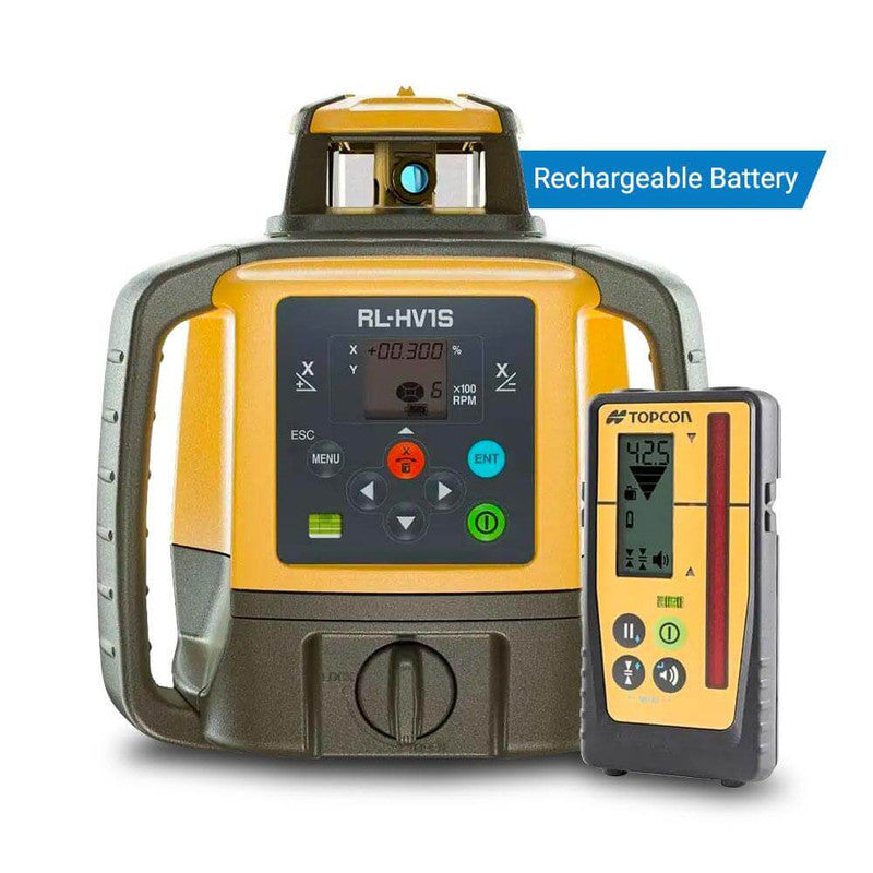 Topcon RL-HV1S Single Grade Rotating Laser (Rechargeable Battery with PREMIUM - LS110D Receiver)