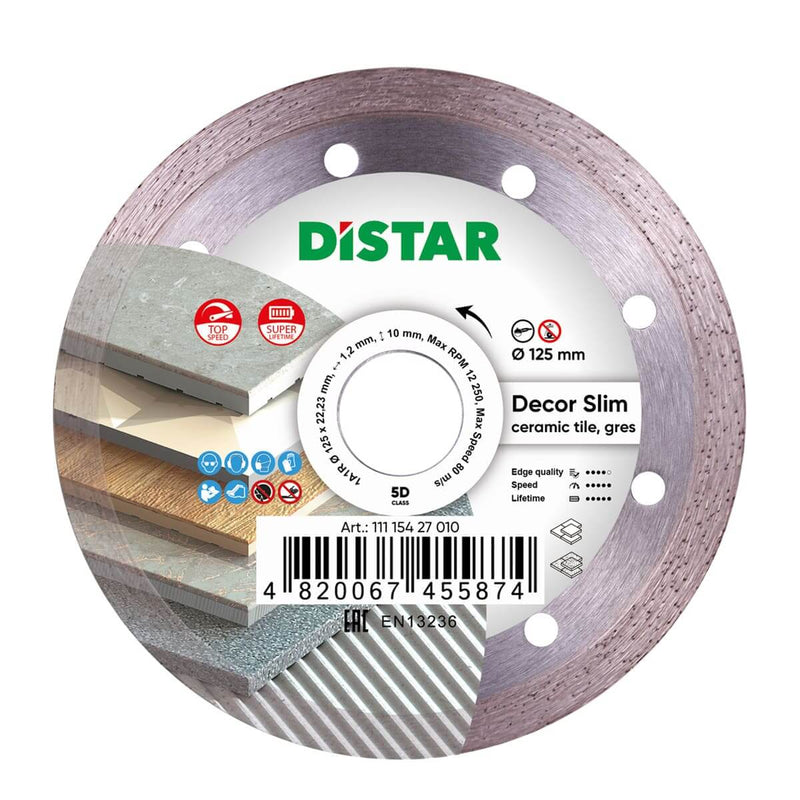 DISTAR Porcelain Diamond Cutting Blade 125mm Decor Slim - 11115427010