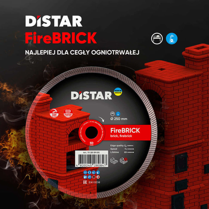 Distar Diamond Cutting Blade 1A1R 250 FireBRICK - 11120159015