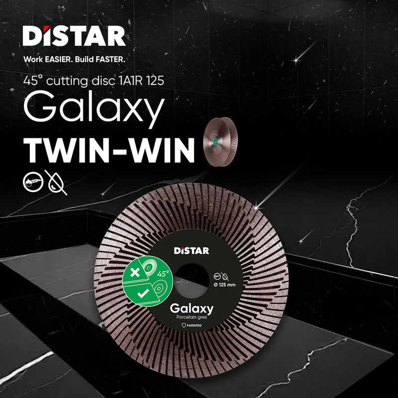 Distar Galaxy 5" Diamond Blade for Porcelain Tile | 45° Mitre Cutting (No Grinding) - 11120159100