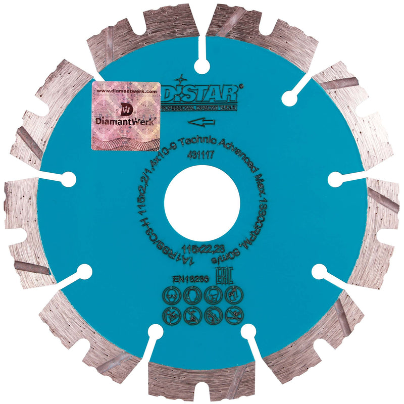 DisTar TECHNIC ADVANCED Diamond Blade 5D Extra Class 115mm - Betontools Australia