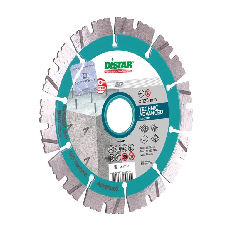 DisTar TECHNIC ADVANCED Diamond Blade 5D Extra Class 125mm - Betontools Australia
