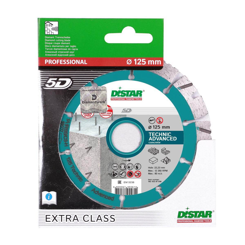 DisTar TECHNIC ADVANCED Diamond Blade 5D Extra Class 125mm - Betontools Australia