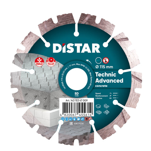 DisTar TECHNIC ADVANCED Diamond Blade 5D Extra Class 125mm - Betontools Australia