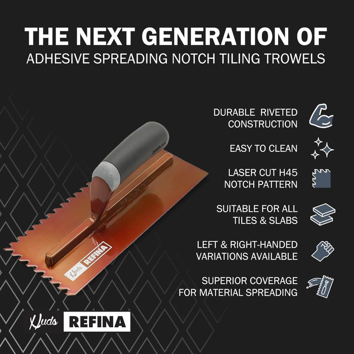 Refina 280X115MM NOTCHTILE Left Hand Soft Grip Trowel 2022806L