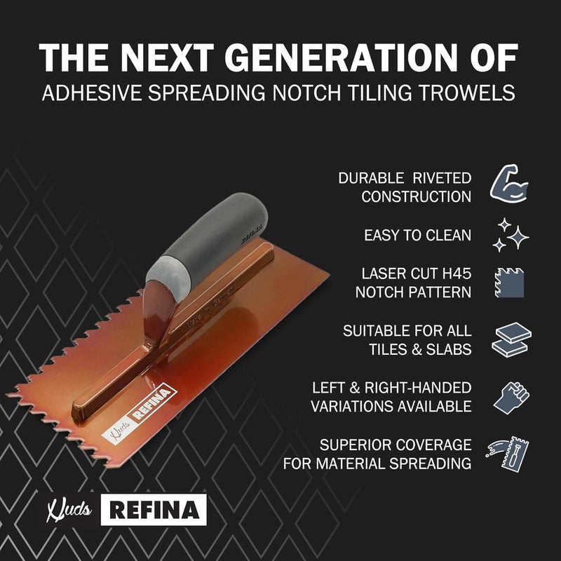 Refina 280X115MM NOTCHTILE Right Hand Soft Grip Trowel 2022806R