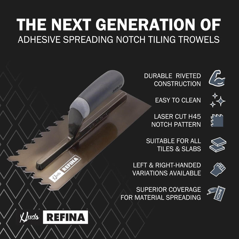 Refina 280X115MM NOTCHTILE Right Hand Soft Grip Trowel 2022810R
