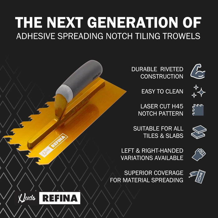 Refina 280X115MM NOTCHTILE Left Hand Soft Grip Trowel 2022812L