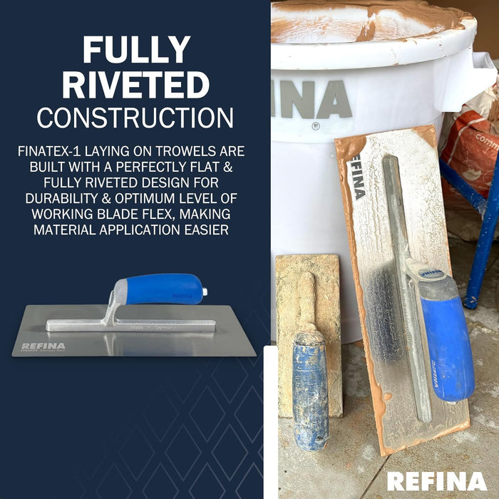 Refina FINATEX-1 355X120MM Stainless Steel Soft Grip Trowel 221914