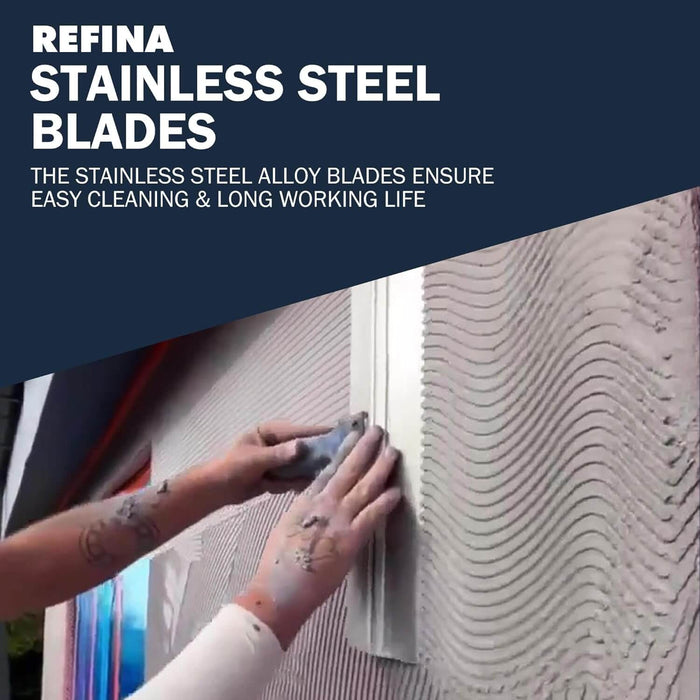 Refina 465mm C2 Square Notch 6x6x6mm Stainless Steel T Handle Serrated Spatula 228000