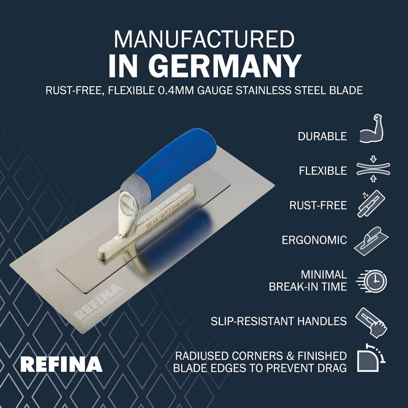 Refina SUPERFLEX-1 300X125 mm Stainless Steel Soft Grip Trowel 228193
