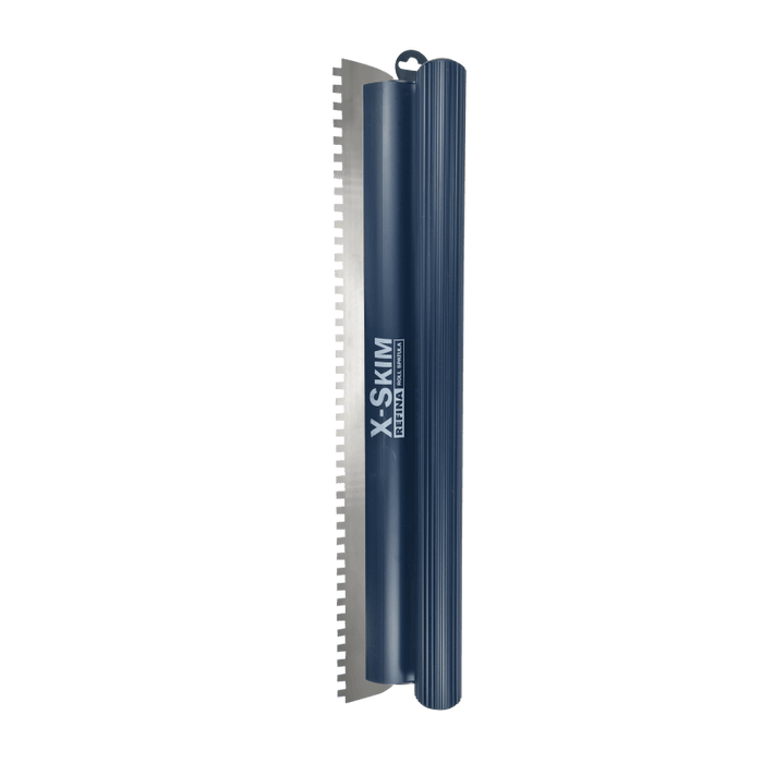 Refina Notched Spatula-rule 650mm C4 Square Notch 8x8x8mm Stainless Steel Roll Grip 228286