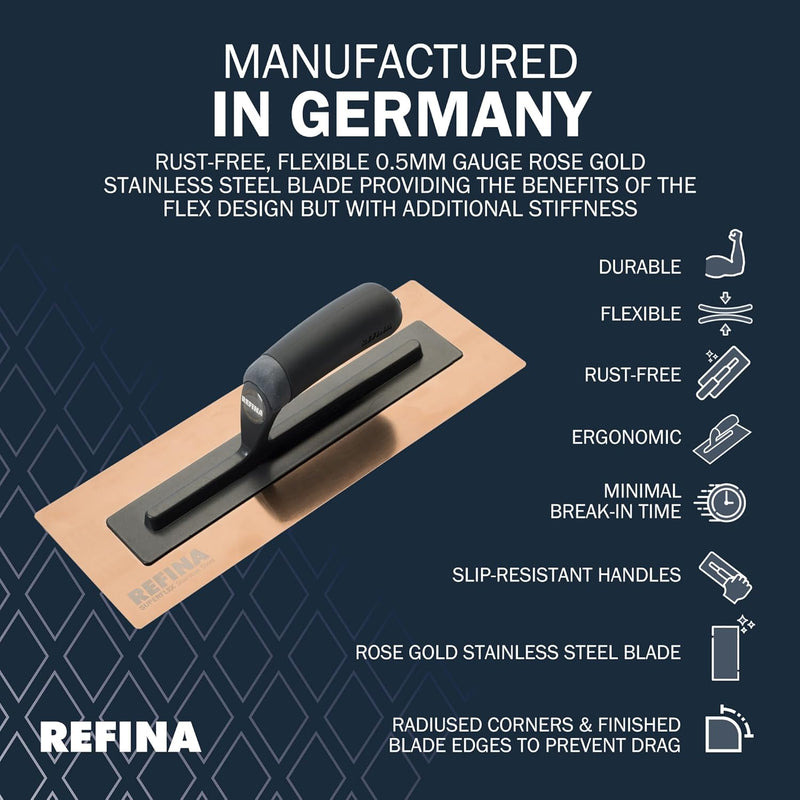 Refina SUPERFLEX-3 450X125MM Stainless Steel Soft Grip Trowel 228298