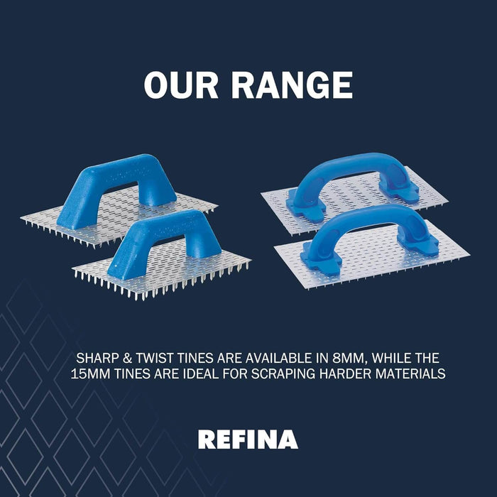 Refina 249x145mm 8mm Twist Tooth Oval Grip Toothed Render Scratch Float Scraper - 281314