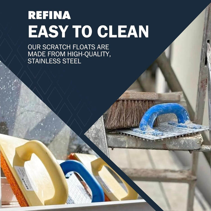Refina 249x145mm 8mm Twist Tooth Oval Grip Toothed Render Scratch Float Scraper - 281314