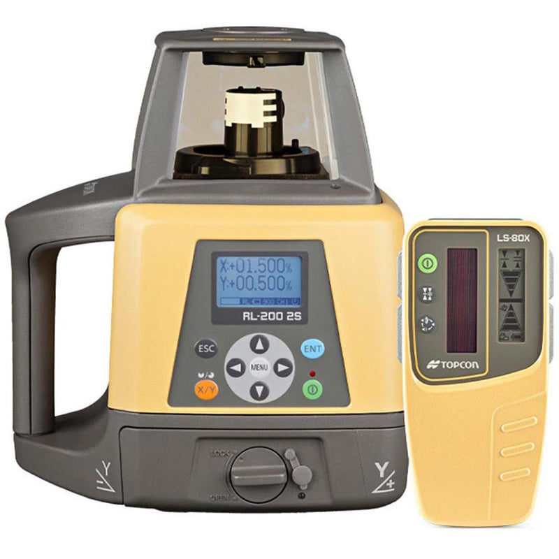 Topcon RL-200 2S Dual Grade Rotating Laser Rechargeable With LS-80X Receiver & Remote Control 314920853 - Betontools Australia