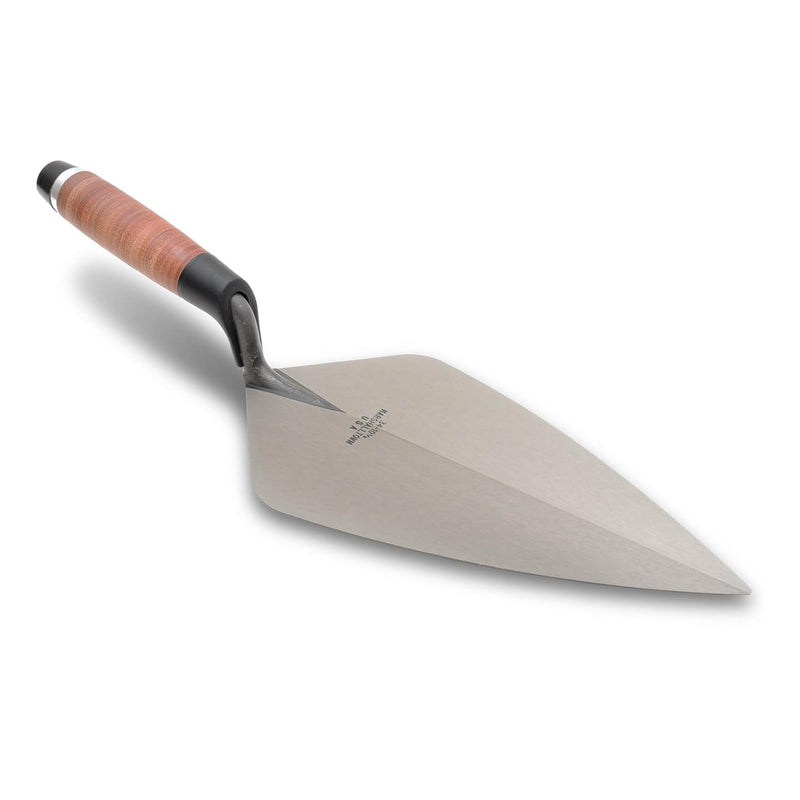 Marshalltown 305x146mm Wide London Brick Trowel - Leather Handle - 34L12 - 10354