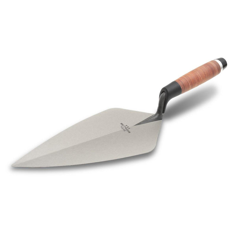 Marshalltown 305x146mm Wide London Brick Trowel - Leather Handle - 34L12 - 10354