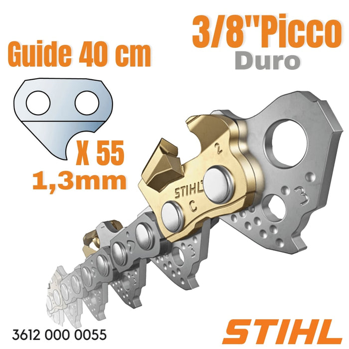 STIHL 3612 000 0055 40CM/16" Loop 55 Drive 3/8 .050 Picco Duro Carbide (3) Low Kickback