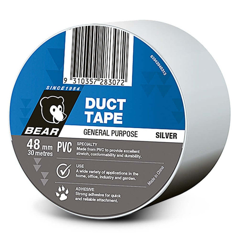 Norton Clipper BEAR 48mm x 30m Silver PVC Duct Tape - 63642548313