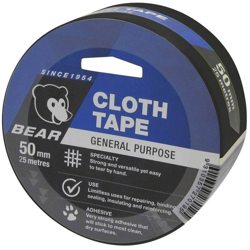 Norton Clipper BEAR 50mm x 25m Tape Cloth - Black - 66623336613