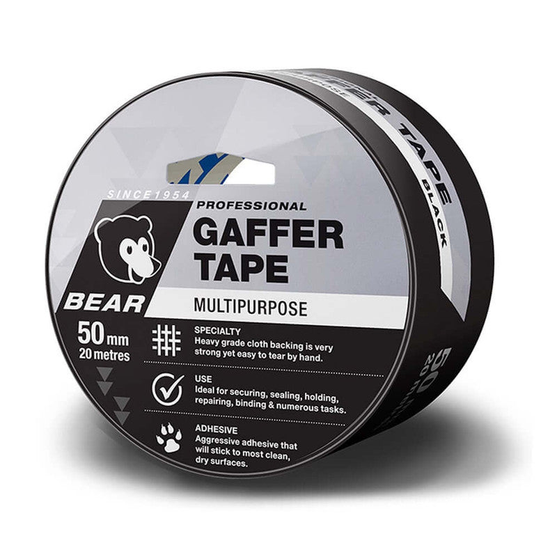 Norton Clipper BEAR 50mm x 20m Black All Purpose Gaffer Tape - 66623336624