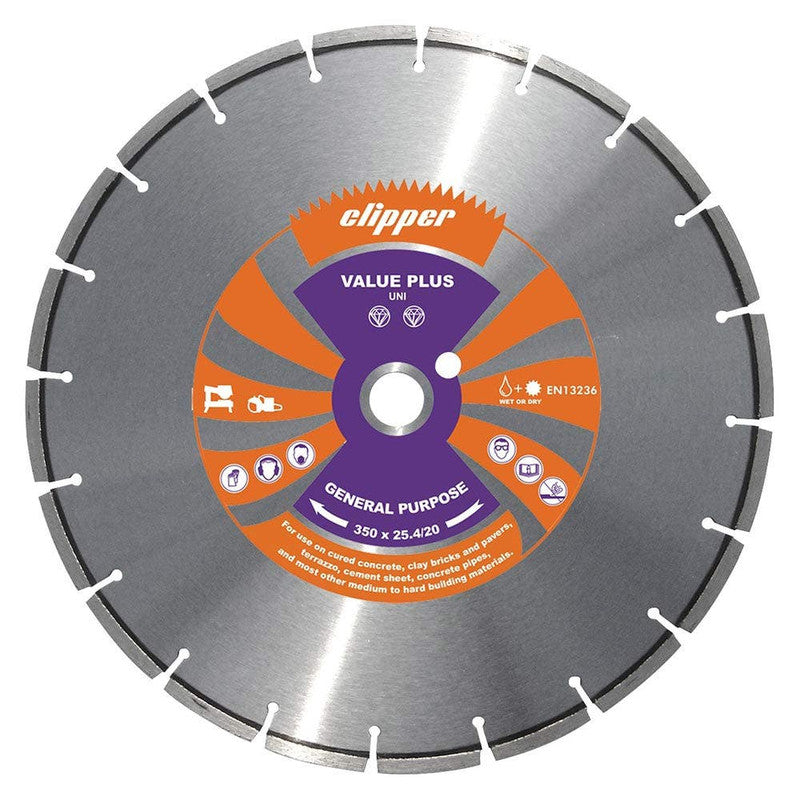 Norton Clipper 350mm Segmented Diamond Blade for General Purpose Cutting - Betontool