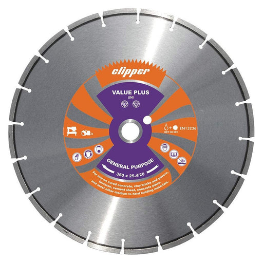 Norton Clipper 350mm Segmented Diamond Blade for General Purpose Cutting - Betontool