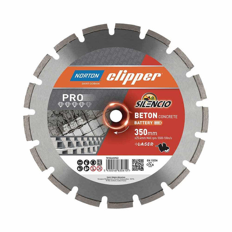 Norton Clipper H12 350 x 25.4 WG N/C CC Pro Beton Battery - Betontool