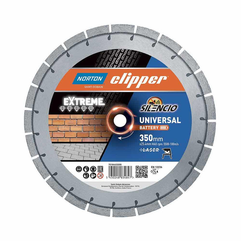 Norton Clipper MS H15 350 x 25.4 N/C CC Extreme Uni Battery - Betontool