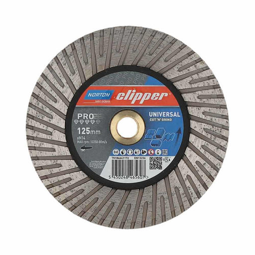 Norton Clipper 125mm M12 x 2 Turbo Diamond Blade for Cutting and Grinding - Betontool