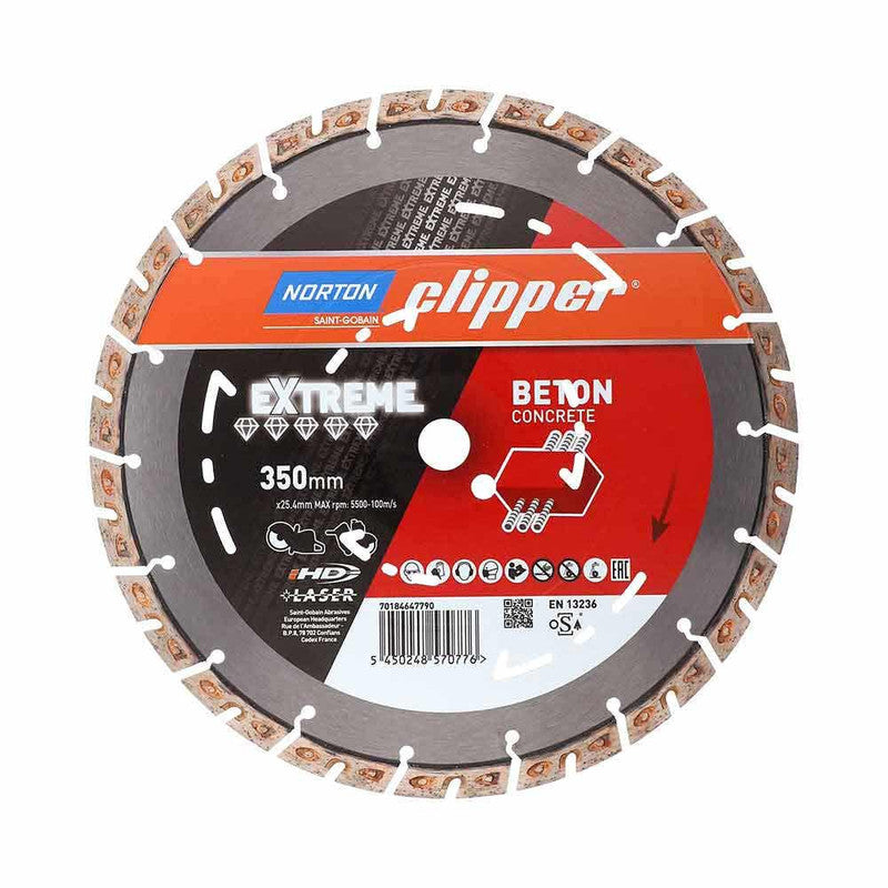 Norton Clipper 350 x 25.4 Extrem Segmented Diamond Blade for Concrete Cutting - Betontool