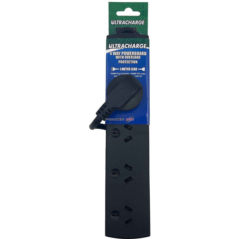 Ultracharge Power Board 4 Black - UR100/4B - Betontools Australia
