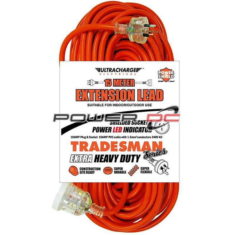 Ultracharge Tradesman 15m Heavy Duty EXT Lead - UR240/15T - Betontools Australia