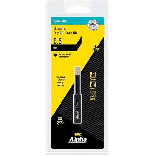 Alpha 6.5mm Wax Filled Diamond Core Bit 9DCD065