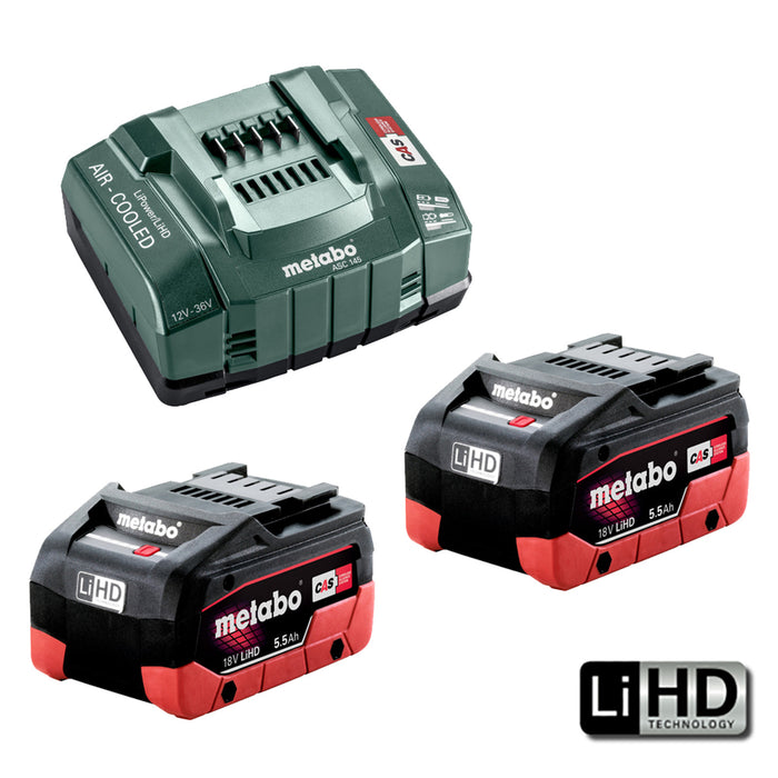 Metabo 18V 5.5Ah Li-Ion HD ASC 145 Fast Charger Kit - AU62738105