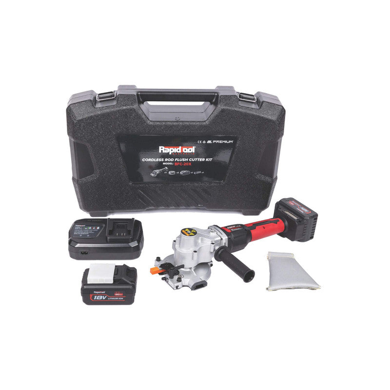 Rapidtool Premium 18V Cordless 6-20mm Rebar + Rod Flush Cutter Kit - BFC-20X