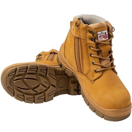Maxisafe Cougar 6 Wheat Lace Up Side Zip Collar Boot Composite Toe - BONDI