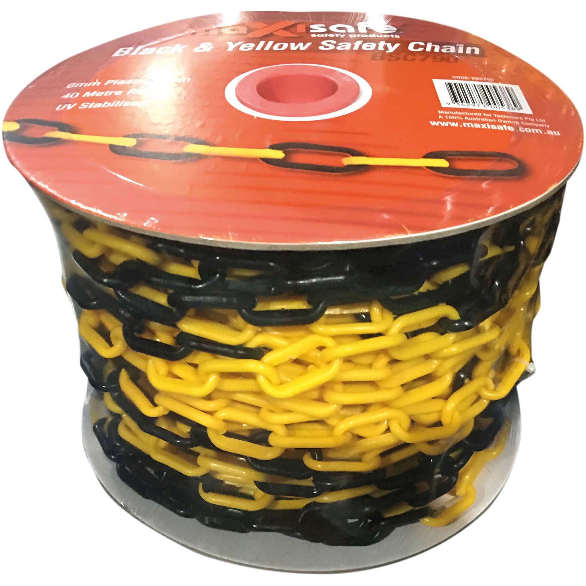 Maxisafe Heavy Duty 6mm Black & Yellow Plastic Safety Chain BSC790 ...