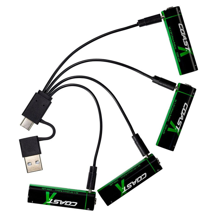 Coast 4-Pack ZITHION-X USB-C Charging AA Rechargeable Batteries - COAZXAA