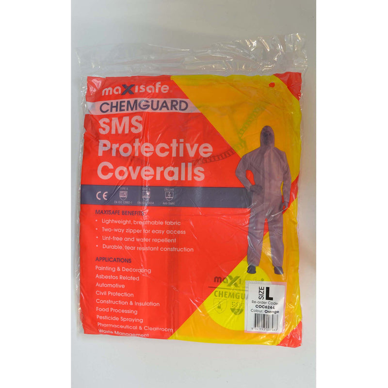 Maxisafe 'Chemguard' Orange SMS Disposable Coveralls