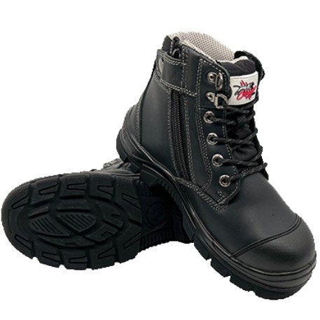 Maxisafe Cougar 6 Black Lace Up Side Zip Collar Boot Compopsite Toe - DETROIT