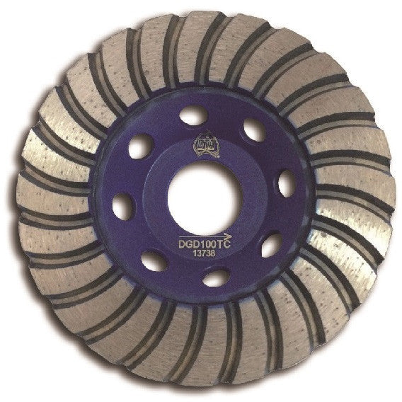 DTA Turbo 100mm Coarse Grinding Disc DGD100TC - Betontools Australia