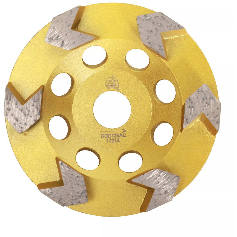 DTA Arrow Cup 125mm Coarse Grinding Disc DGD125AC - Betontools Australia