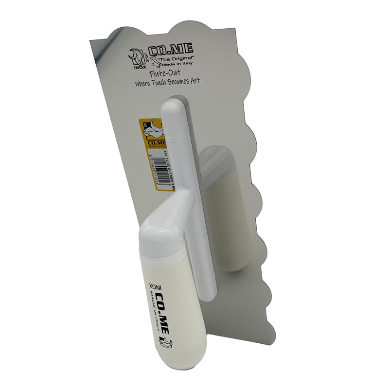 CO.ME 280 x 110 x 0.5mm Flute-Out Texturing Trowel - FLUTEOUT28