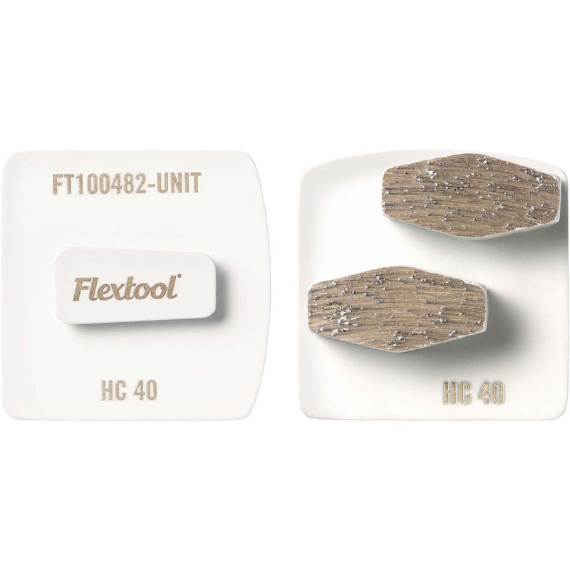 Flextool BladeTec Hard Concrete Diamond Segment Easy Lock Grinding Shoes - White - 3 Pack